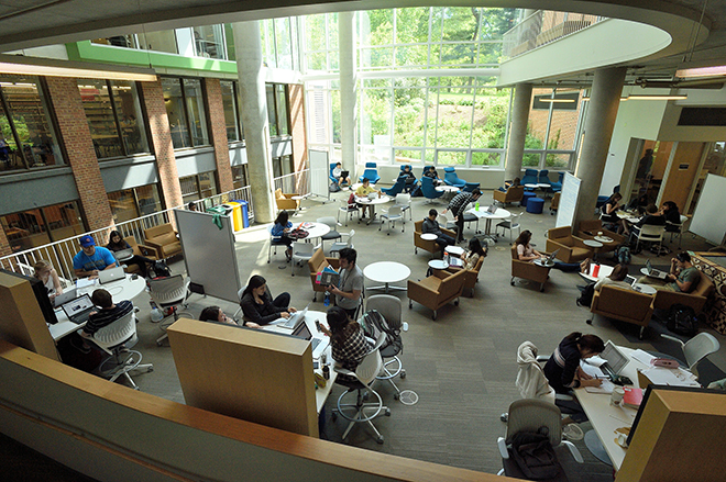 Brody Learning Commons atrium