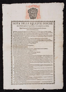 Broadside with coat of arms of the Archbishop of Ancona