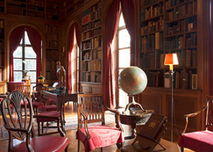 Interior of the Garrett Library with ornamental decor