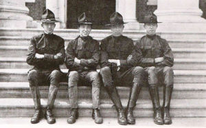 Photo of soldiers sitting on steps