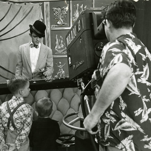 Still from a black and white video