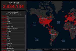 JHU covid tracking map