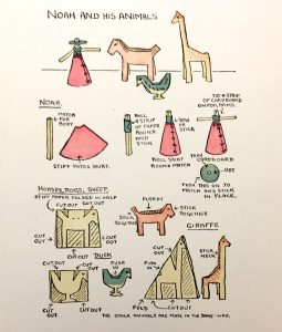 Diagram for making Noah and his animals