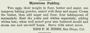 historic recipe for Mysterious Pudding