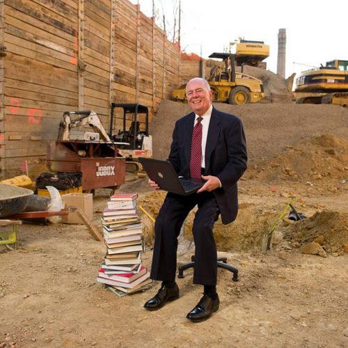 Winston Tabb in library construction site