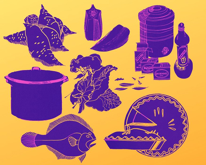 Black-Foodways title a collage of illustrations from the book titled Soul Food