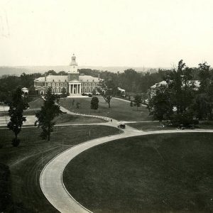 archival photo of Gilman Hall on Johns Hopkins University campus