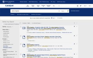 screenshot of new library catalog search results