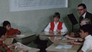 old photo of students in a class