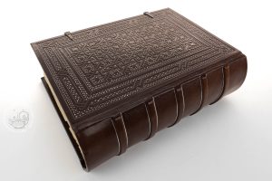 leather bound book with clasps