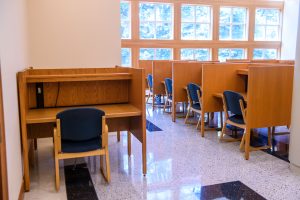 library carrels in an academic building