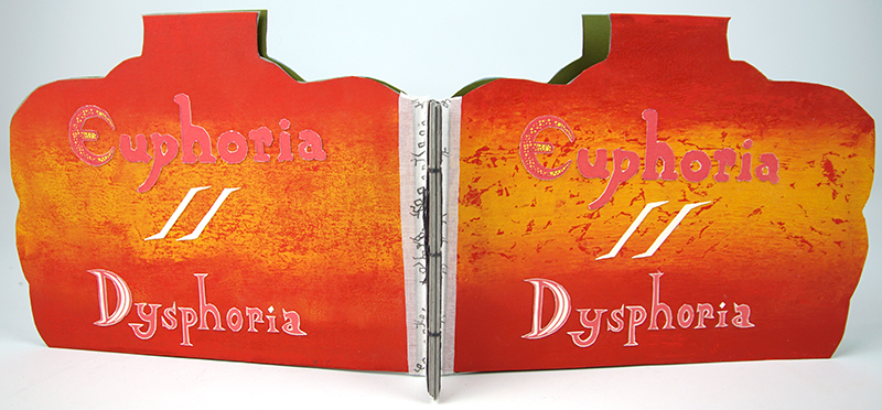 The front and back cover of a uniquely shaped bookThe front and back cover of a uniquely shaped book