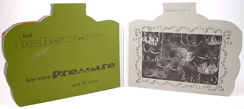 Pages from a uniquely shaped book