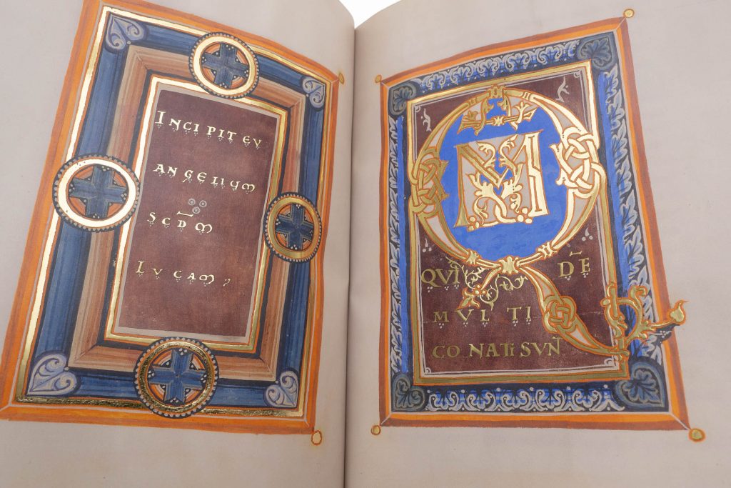 Pages from a colorful codex.