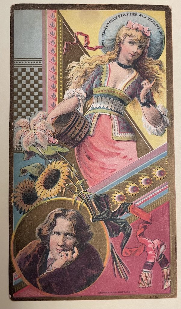 The colorful front of a trading card.