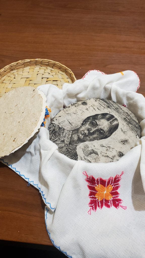 Creative book in a tortilla warmer.