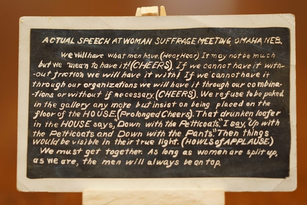Card promoting women's rights.
